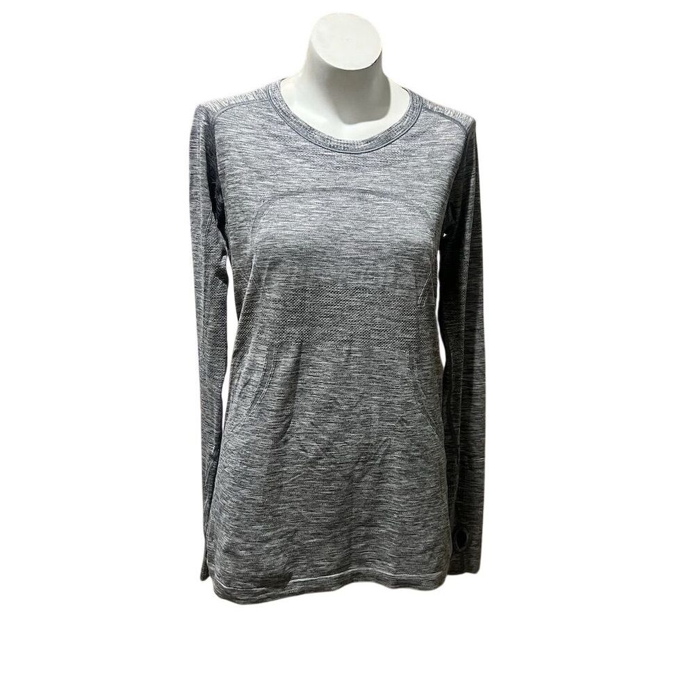 Lululemon Women's Gray Long Sleeve Activewear Top Size 12 - Picture 1 of 8